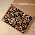 Assorted Chocolates in Tan Leather Box