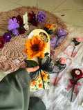 Handmade Single Velvet Flower Card