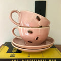 Blush Brew Mug & Saucer - Set of 2