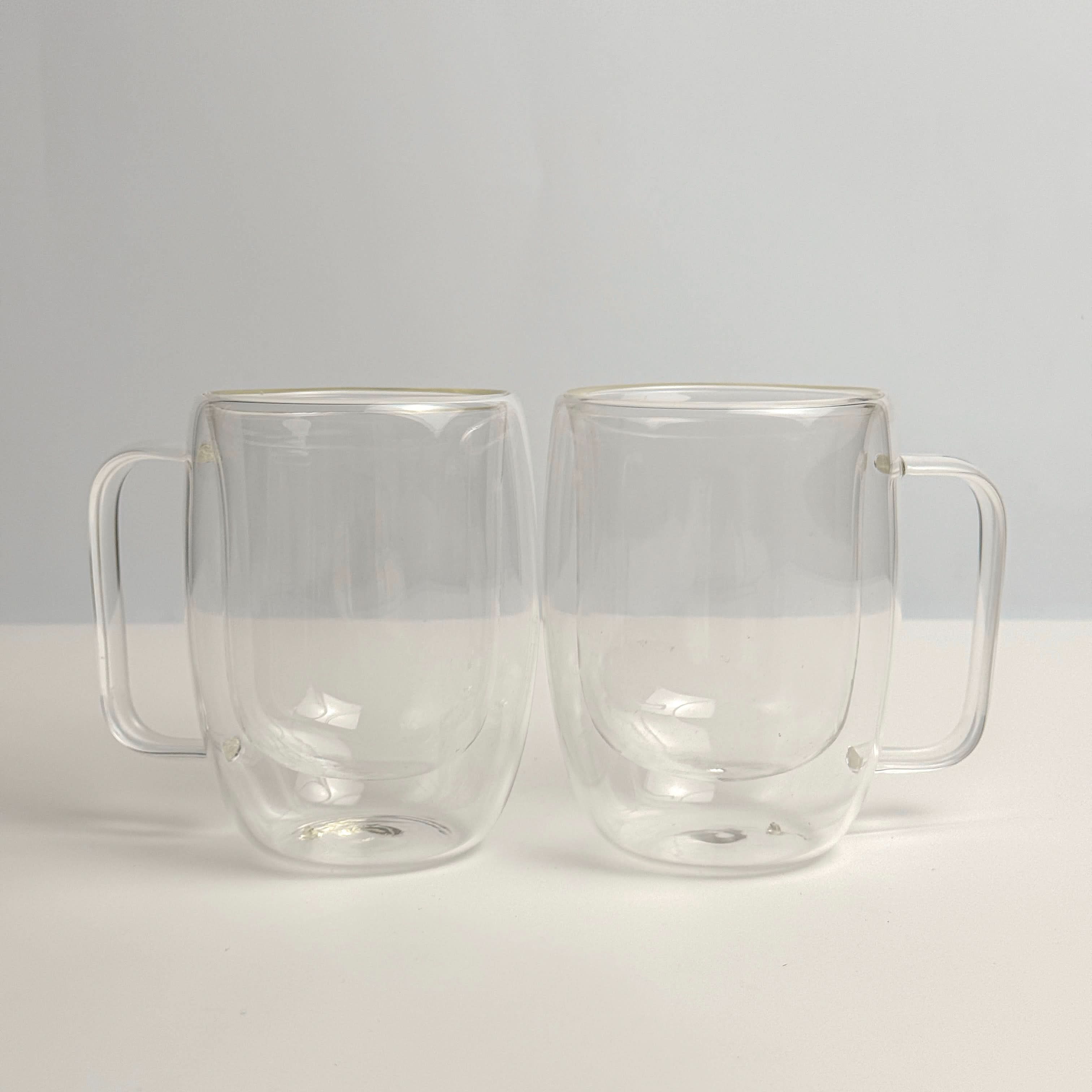 Double Walled Glass Mugs - Pack of 2