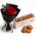 Sweet Rose Duo | Red Rose & Chocolate Cookie Gift Set
