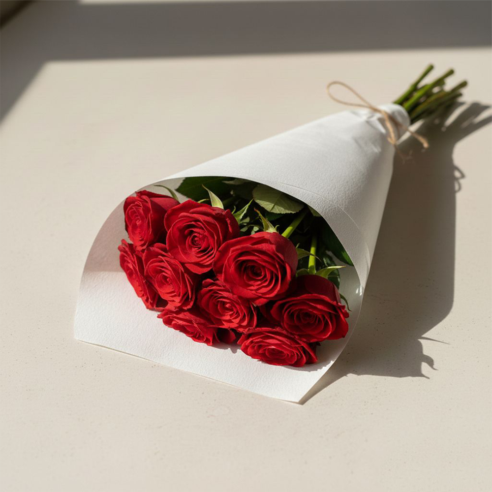 Classical Red Roses Bouquet | 12 Flowers