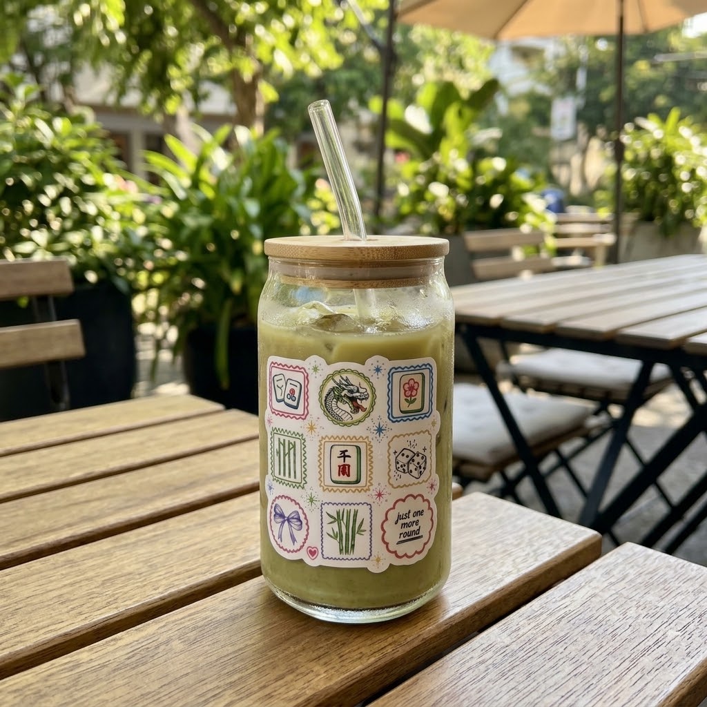 Mahjong Glass Tumbler