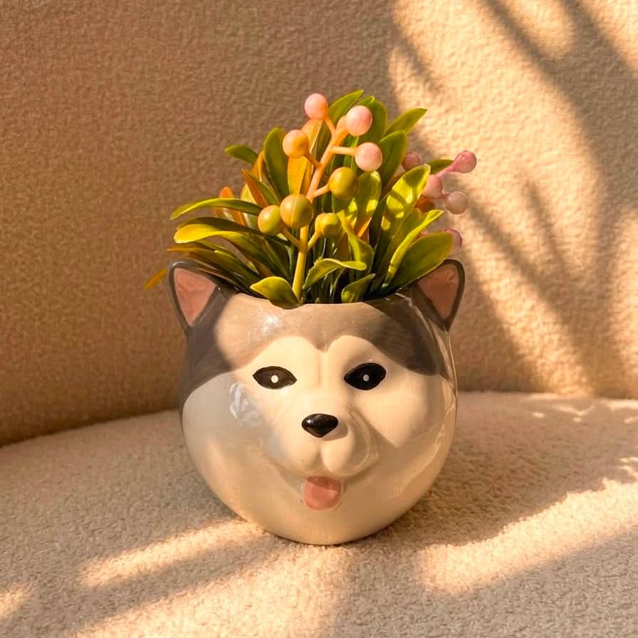 Ceramic Husky Bloom Pot