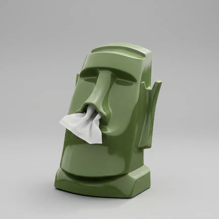 Iconic Moai Olive Tissue Dispenser