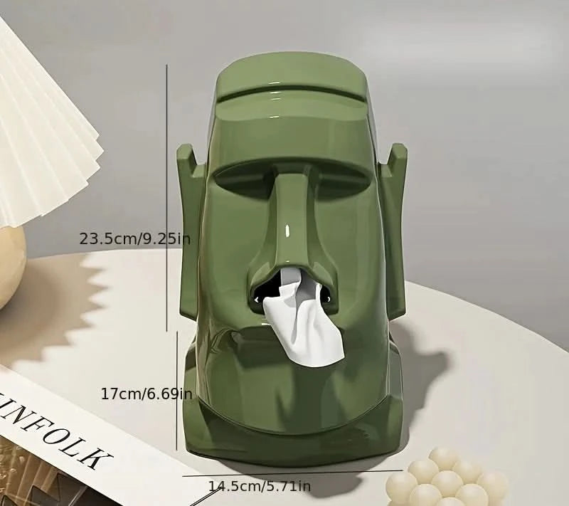 Iconic Moai Olive Tissue Dispenser