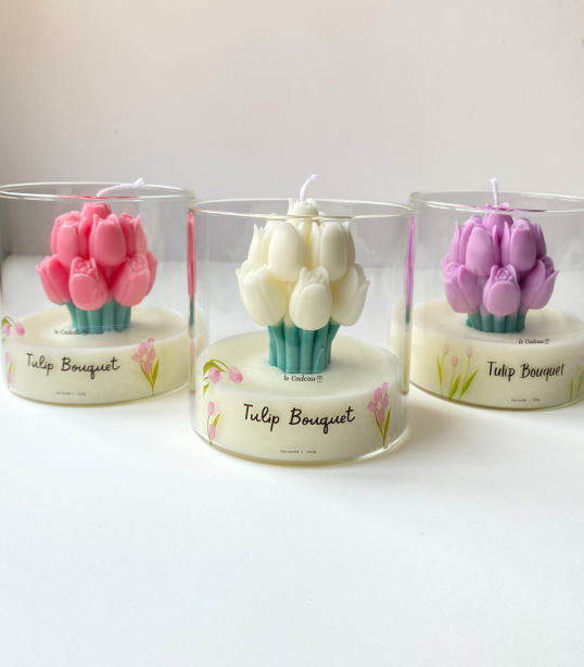 Hand-Poured Tulip Shaped Candle