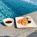 Corfu White Sushi Plate & Dip Pot